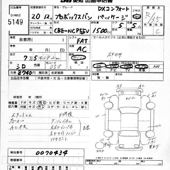 Аукционный лист по номеру кузова - проверка лота аукционника и статистика продаж аукционов японии