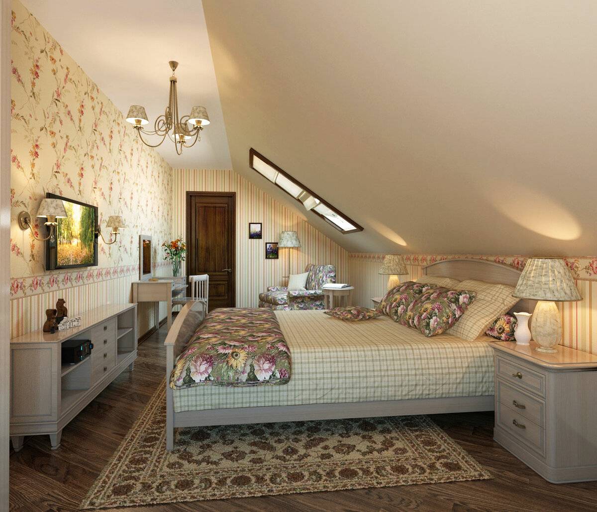 Каким может быть дизайн мансарды спальни, фото готовых стилистических решений