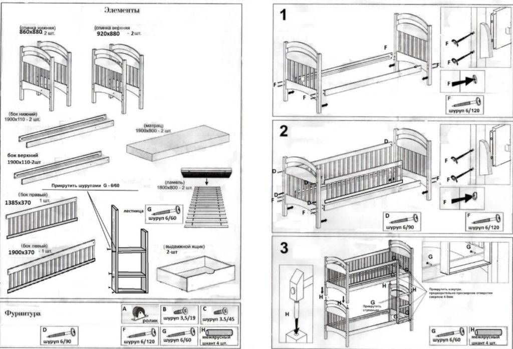 Как собрать детскую кроватку с ящиком внизу? > мебель и ремонт