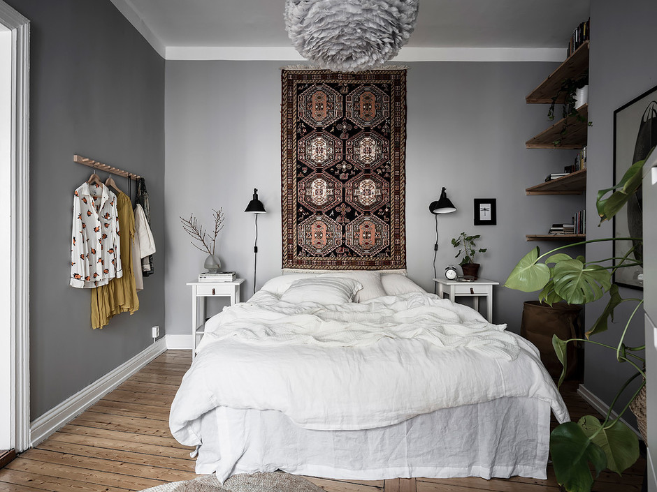 Спальня в скандинавском стиле - интерьер спальни с фото