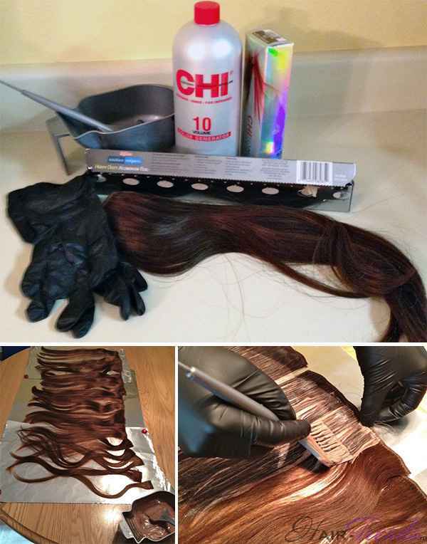 Как покрасить накладные волосы