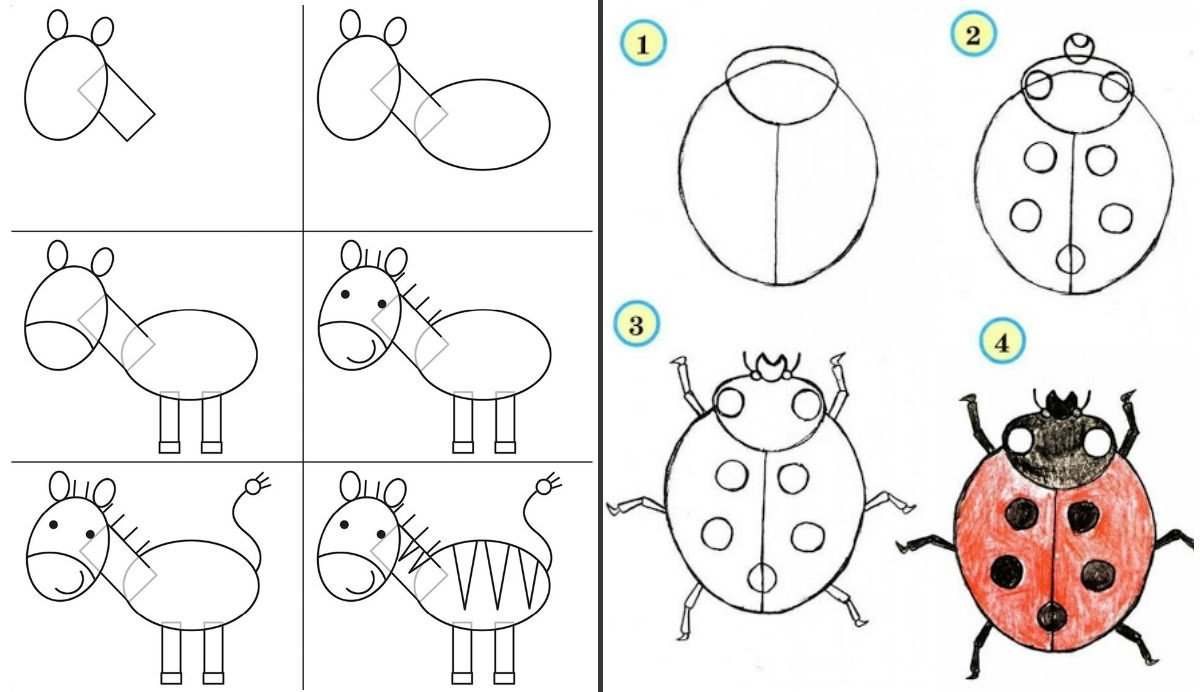 Уроки по созданию простых рисунков красками для детей и что можно нарисовать