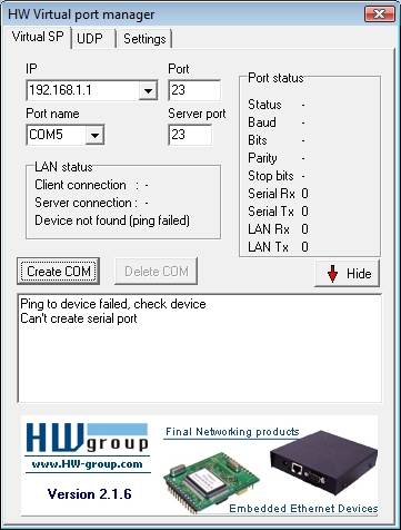 Virtual null modem - создание виртуальных com портов на локальном компьютере